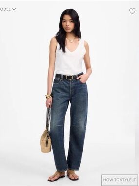 NWT Madewell Darted Barrel Jeans in Danver Wash Size 26